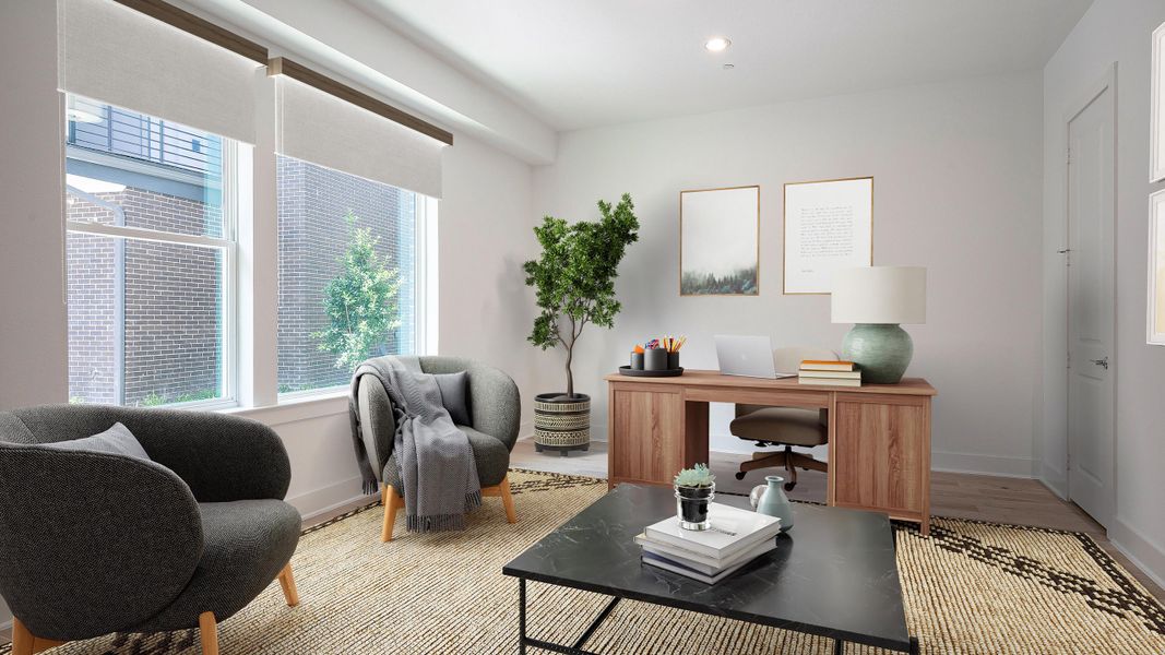 Furnished interior in a model home at Trinity Bluff in Dallas (Image 8).