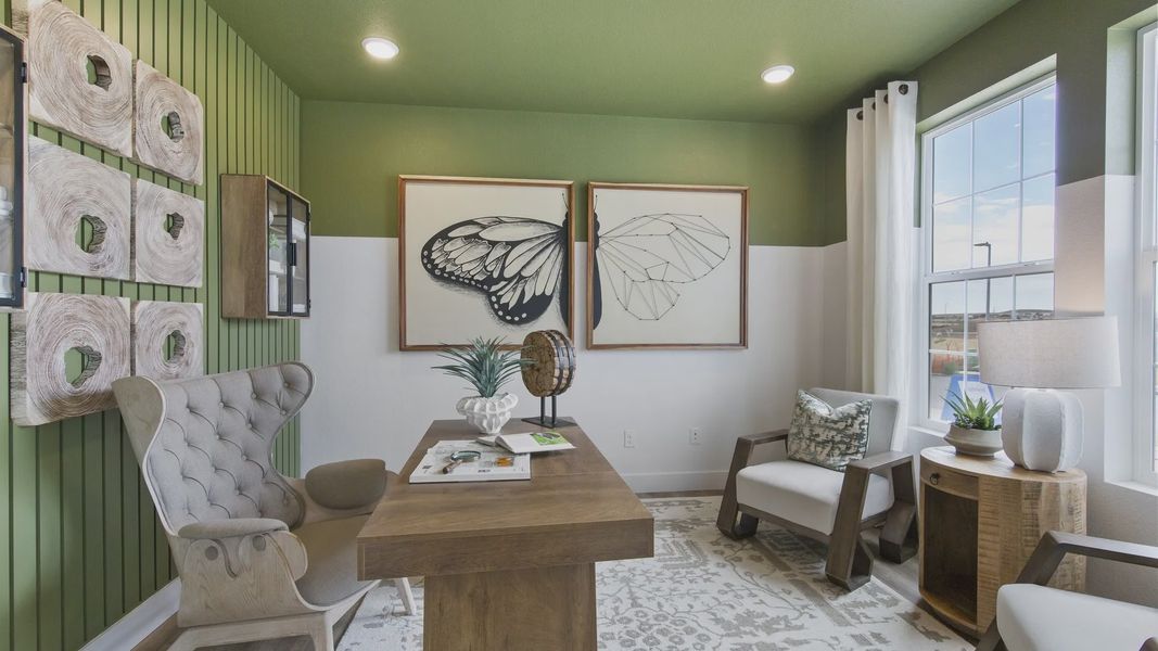 Furnished interior in a model home at Windler Single Family Homes in Aurora (Image 15).