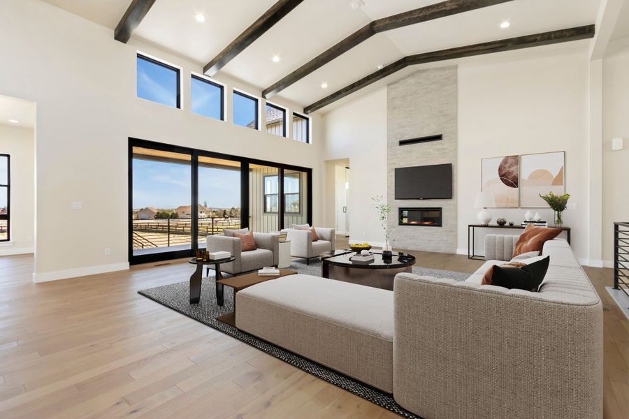 Furnished interior in a model home at Acadia at RainDance in Windsor (Image 5).
