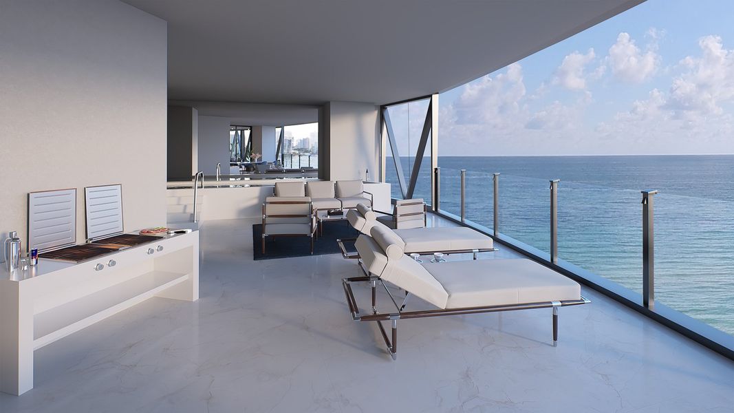 Furnished interior in a model home at Bentley Residences in Sunny Isles Beach (Image 16).