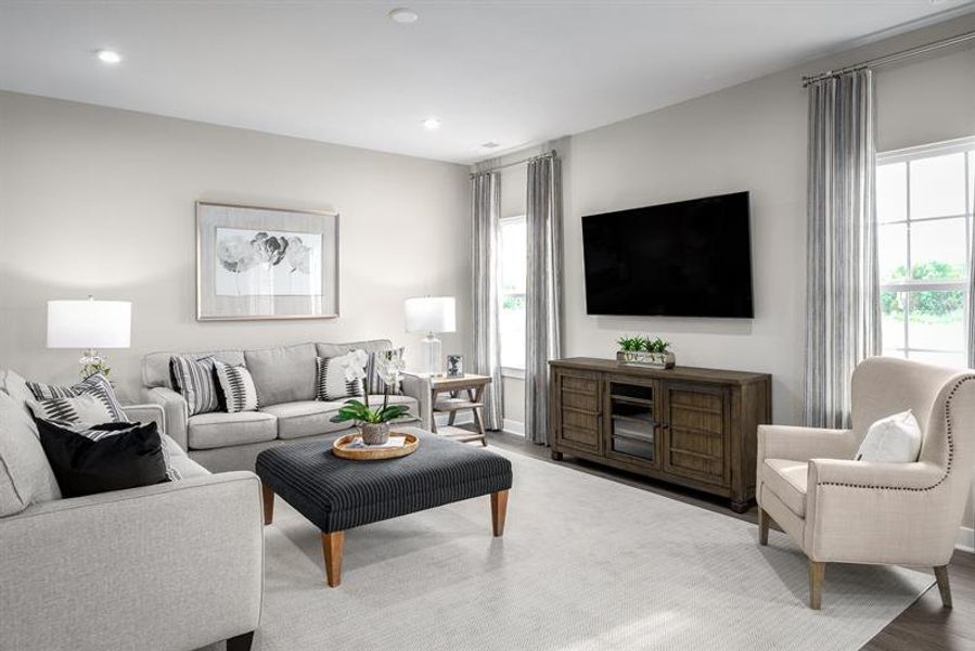 THE FAMILY ROOM HAS ENOUGH SPACE TO ENTERTAIN FRINEDS AND FAMILY FOR ALL LIFE'S OCCASIONS