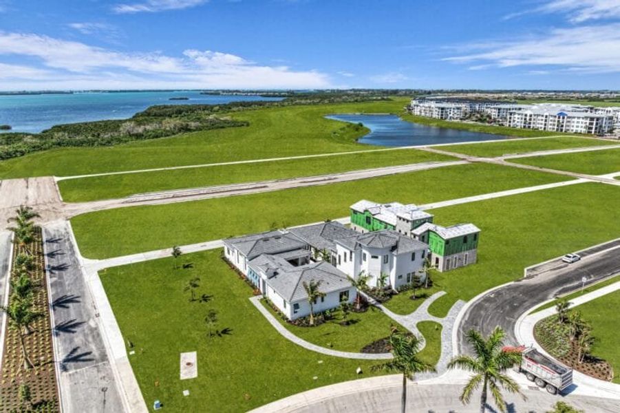 Aerial view of the Aqua community in Bradenton, FL, showing layout and nearby surroundings (Image 20).