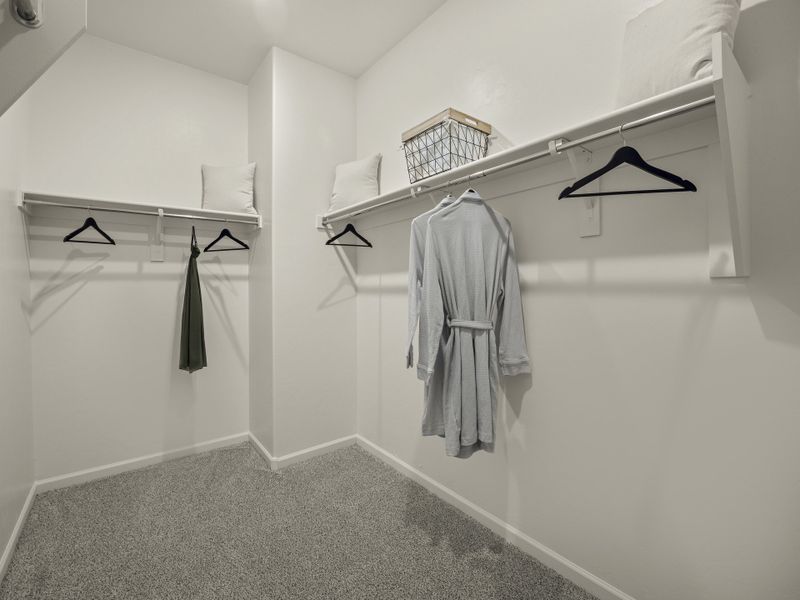 The primary bathroom also boasts a walk-in shower, oversized closet and linen storage. The primary bathroom also boasts a walk-in shower, oversized closet and linen storage.