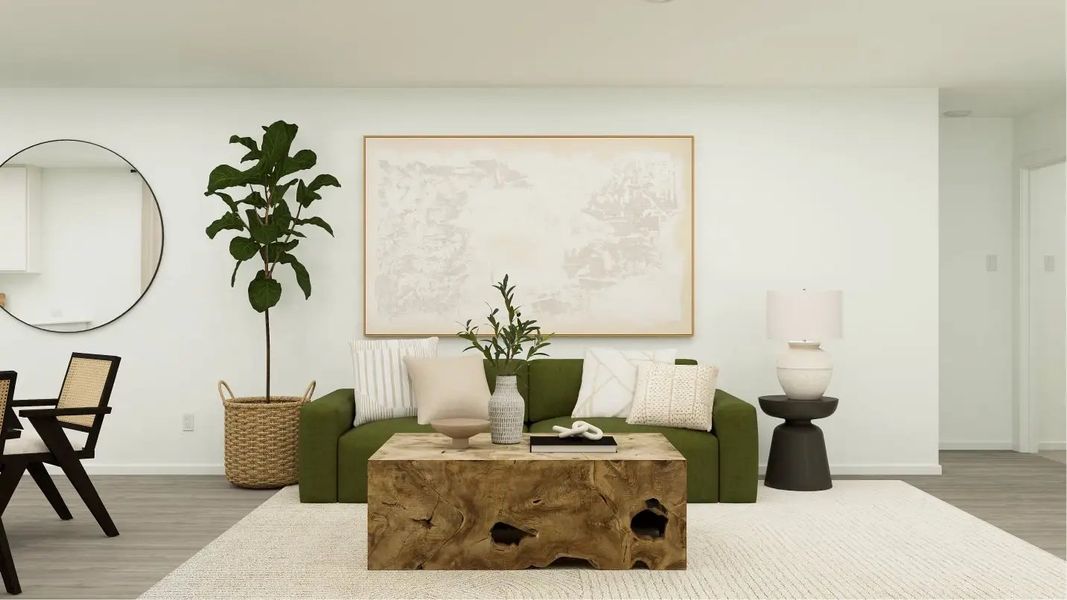 Furnished interior in a model home at Winfield Park: Belmar in Hutto (Image 10).
