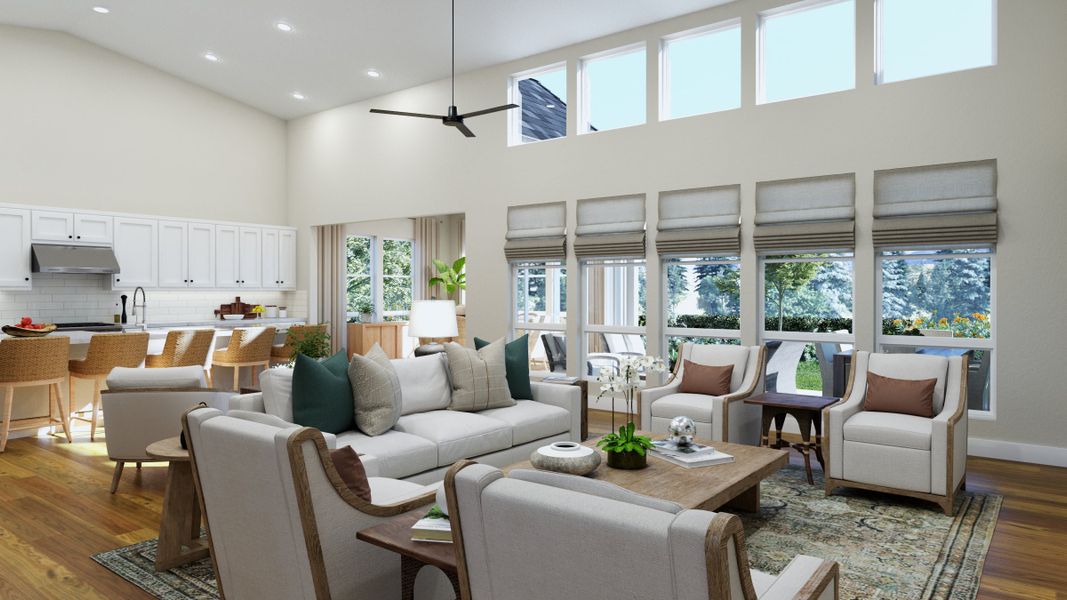 Furnished interior in a model home at The Fairways at RainDance in Windsor (Image 14).