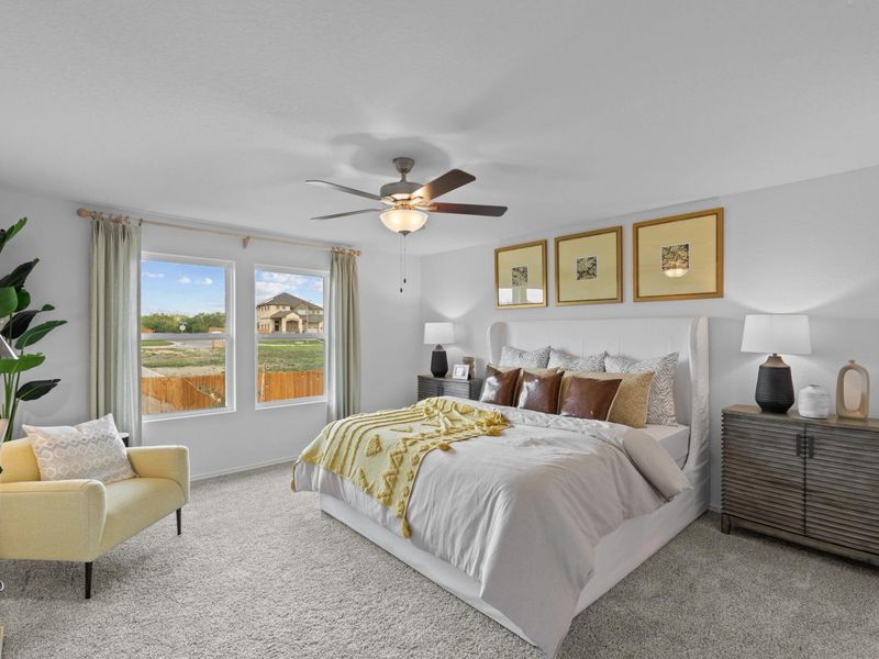 Furnished interior in a model home at Horizon Pointe in Converse (Image 18).