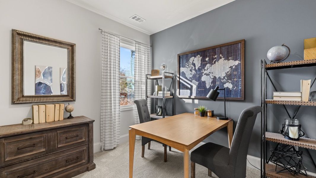 Furnished interior in a model home at Thalley Creek Estates in Cumming (Image 14).