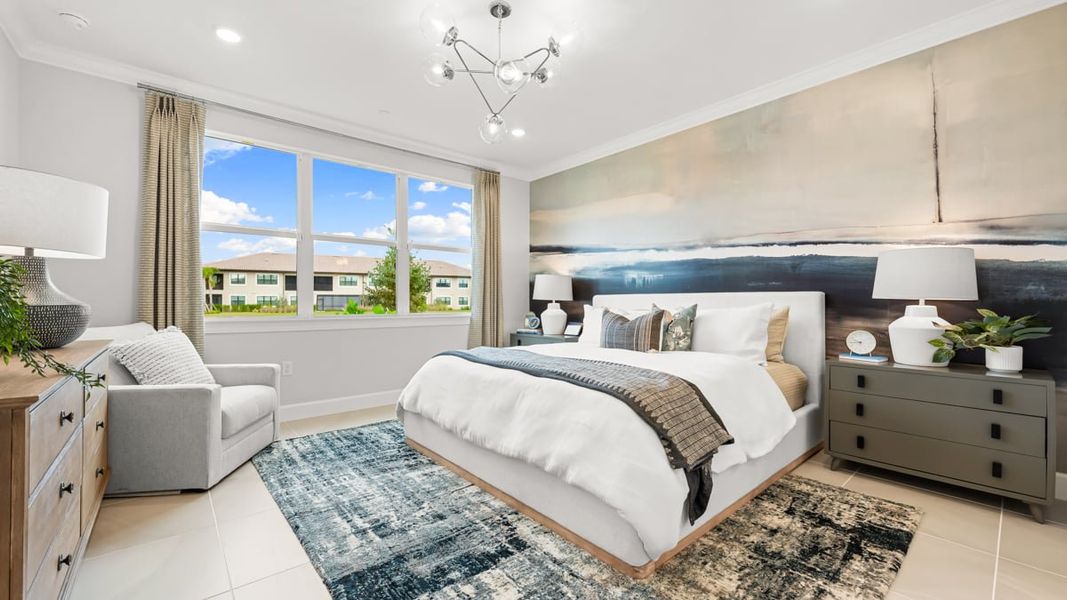 Furnished interior in a model home at Esplanade by the Islands Coach Homes in Naples (Image 75).