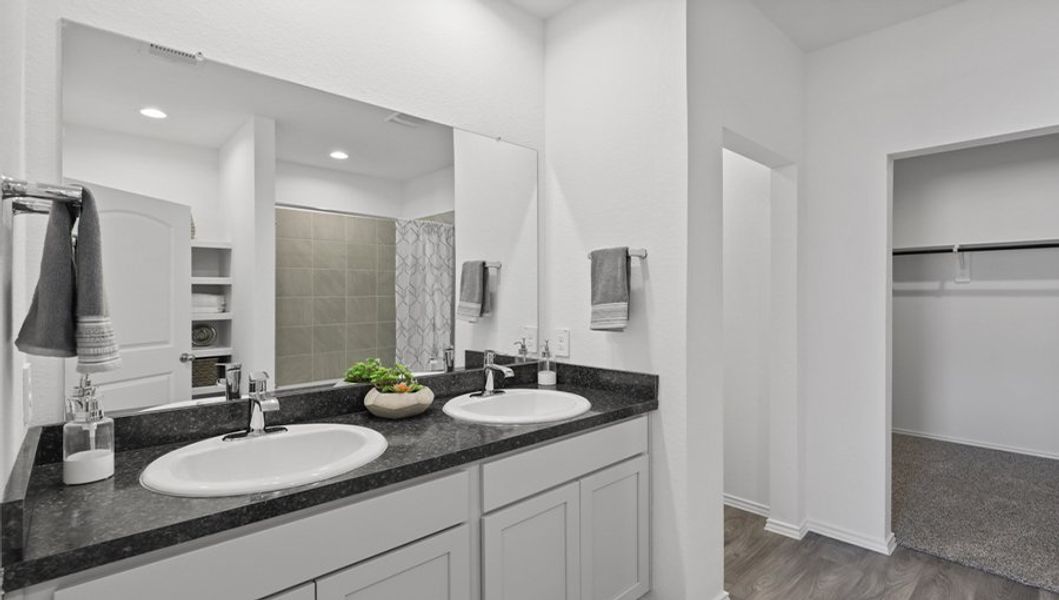 Furnished interior in a model home at Breckenridge Forest in Spring (Image 34).