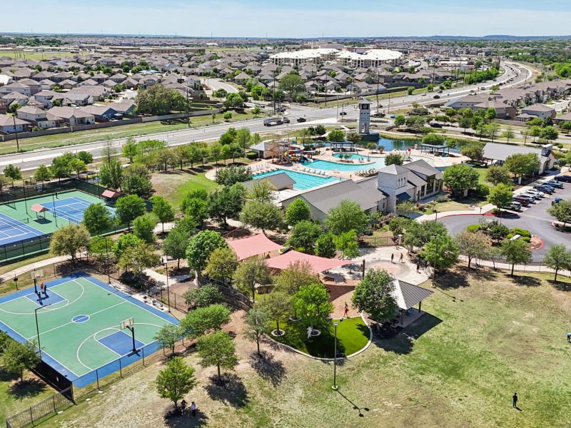 Aerial view of the Kallison Ranch community in San Antonio, TX, showing layout and nearby surroundings (Image 13).