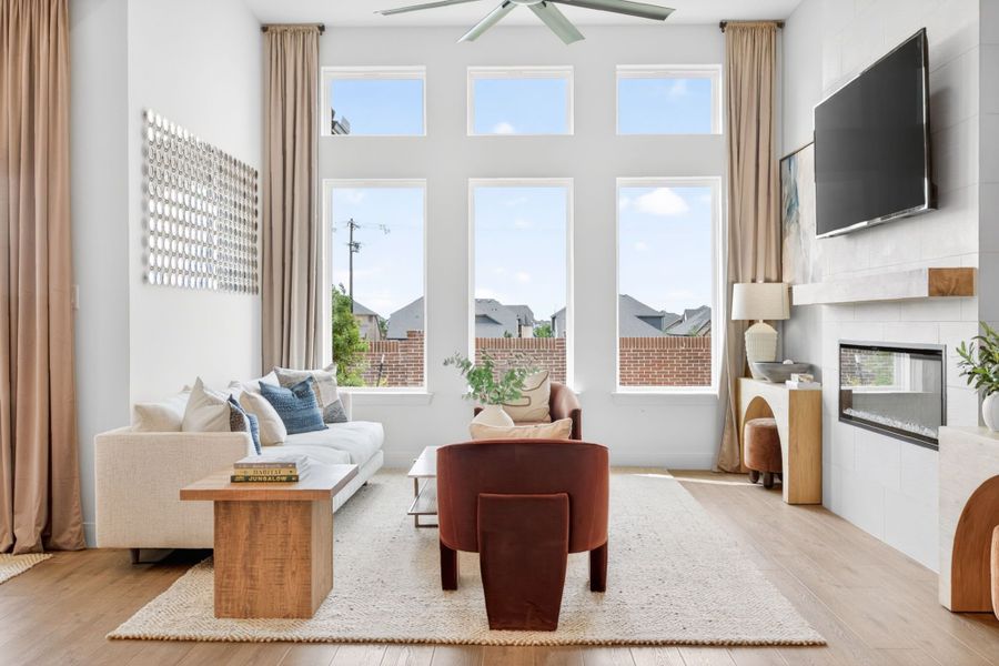 Furnished interior in a model home at Wildflower Ranch in Fort Worth (Image 87).