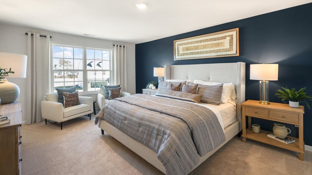 Furnished interior in a model home at The Estates at Edinborough in Gibsonville (Image 23).