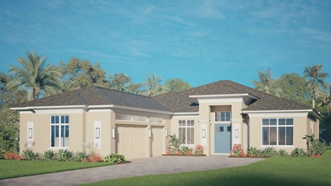 Front exterior of a home in the The Reserve at Grand Harbor community, located in Vero Beach, FL (Image 8). Front exterior of a home in the The Reserve at Grand Harbor community, located in Vero Beach, FL (Image 8).