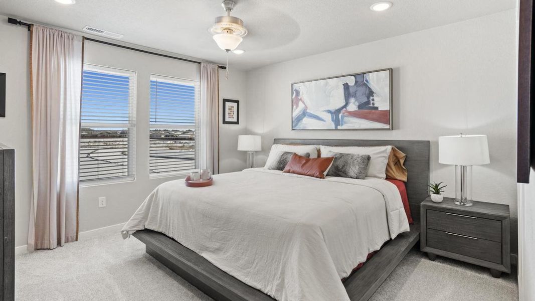 Furnished interior in a model home at Aspen Meadows-4 in Colorado Springs (Image 1).