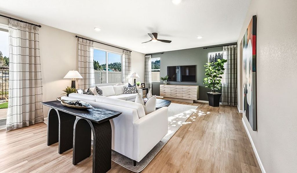 Furnished interior in a model home at The Bend at The Aurora Highlands in Aurora (Image 6).