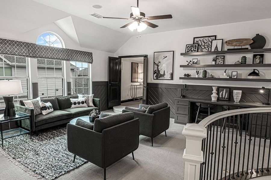 Furnished interior in a model home at Mira Lagos Crossing in Grand Prairie (Image 12).