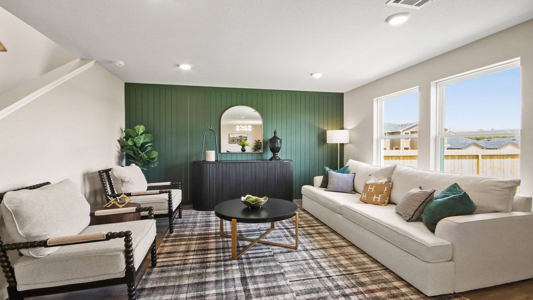 Furnished interior in a model home at McCrorey Trails in Conroe (Image 5).