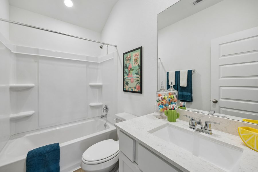 Furnished interior in a model home at Meridiana in Manvel (Image 40).