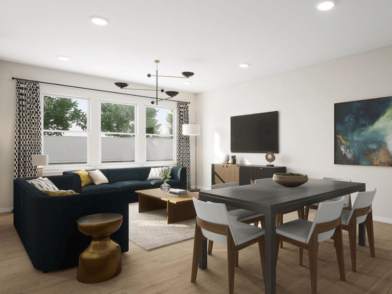 Furnished interior in a model home at Amplitude in Charlotte (Image 3). Furnished interior in a model home at Amplitude in Charlotte (Image 3).