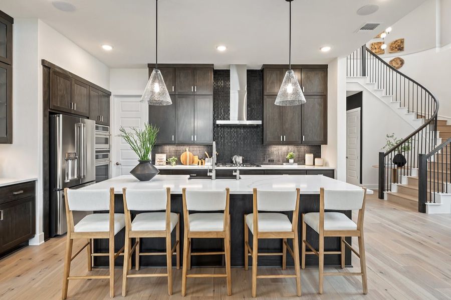 Furnished interior in a model home at Arbor Collection At Wolf Ranch in Georgetown (Image 4).