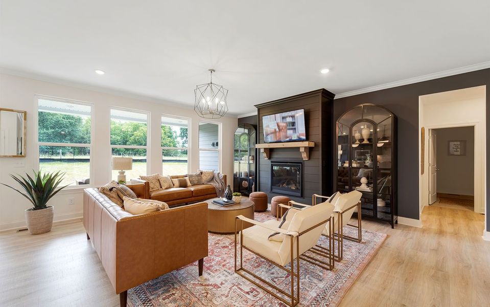 Furnished interior in a model home at Aden Woods in Fairview (Image 9). Furnished interior in a model home at Aden Woods in Fairview (Image 9).