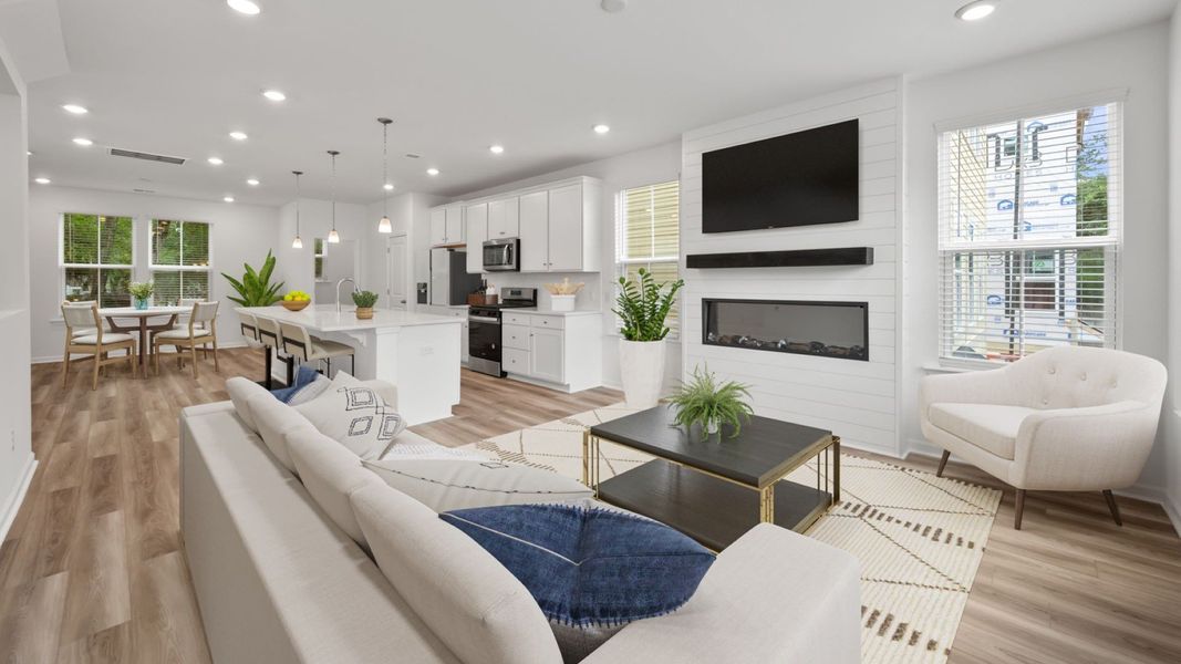 Open Concept Living Room at the Brookgreen at Rivers Edge
