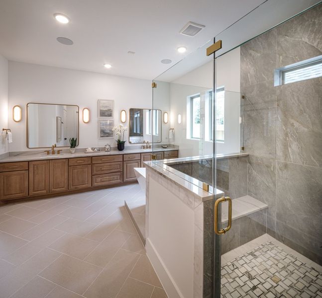 Furnished interior in a model home at The Highlands in Porter (Image 38).