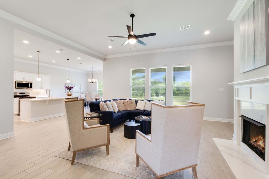 Furnished interior in a model home at Houston Place in Crestview (Image 5).