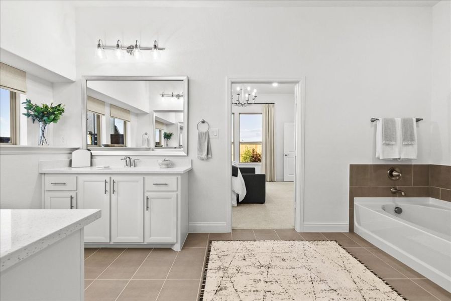 Furnished interior in a model home at Creekview Meadows in Pilot Point (Image 21).