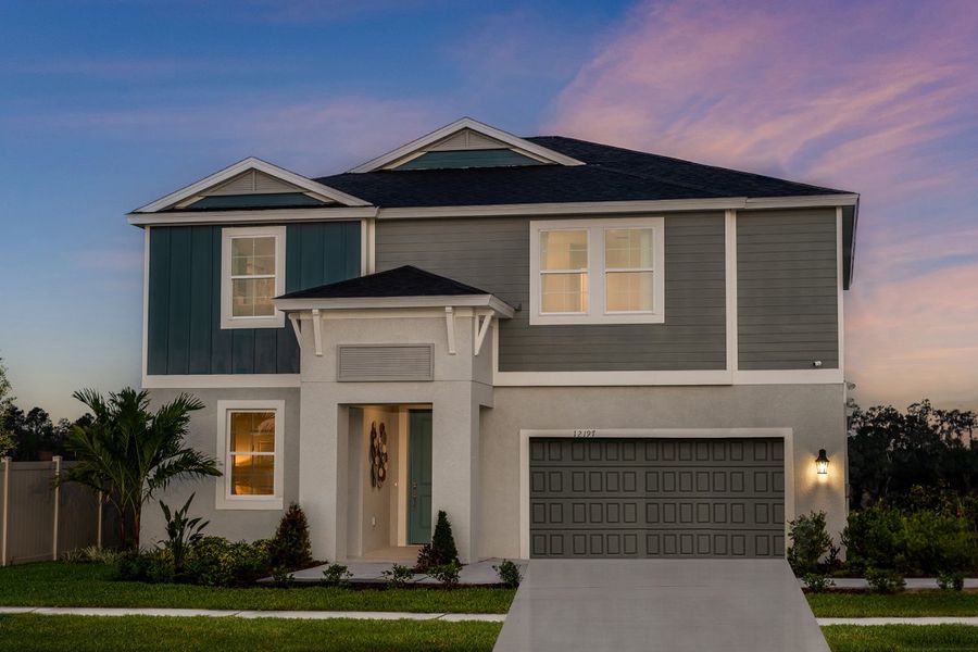 Front exterior of a home in the Hawkstone community, located in Riverview, FL (Image 5).