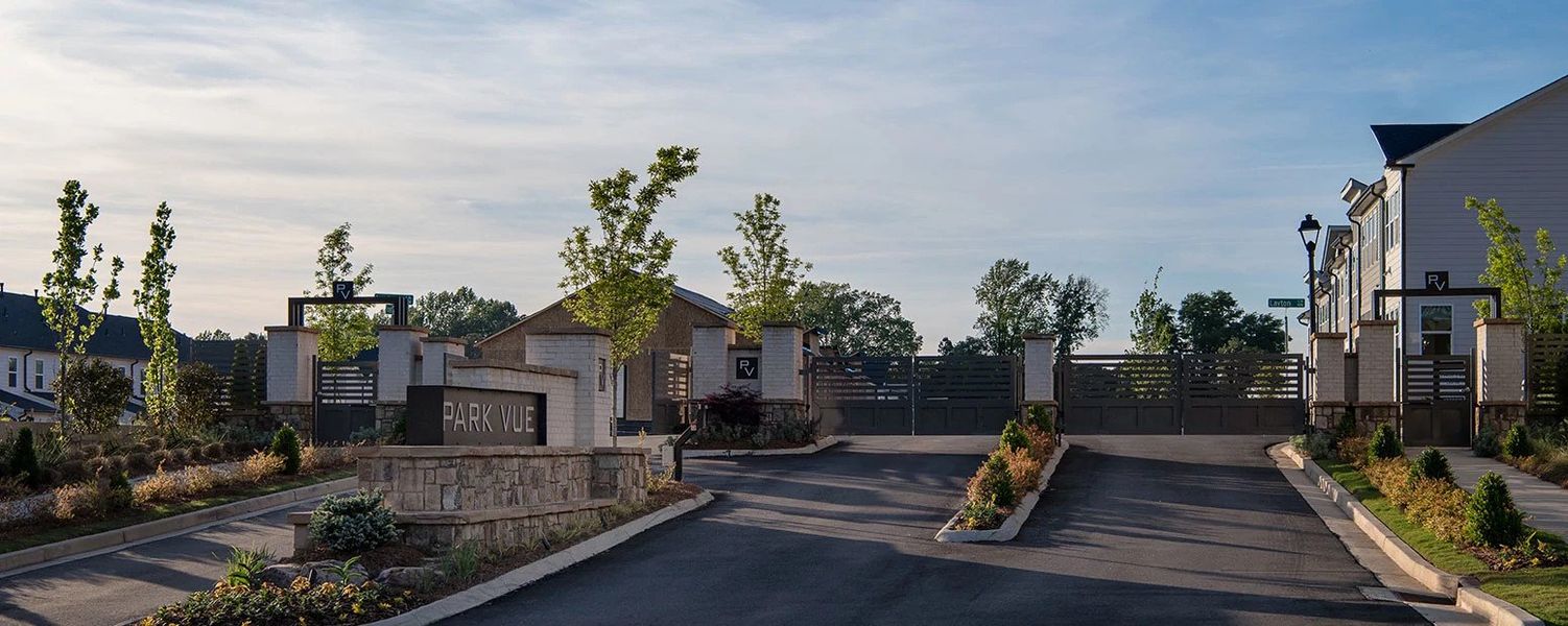 Entrance to the Park Vue community in Atlanta, GA, featuring signage and landscaping (Image 4). Entrance to the Park Vue community in Atlanta, GA, featuring signage and landscaping (Image 4).