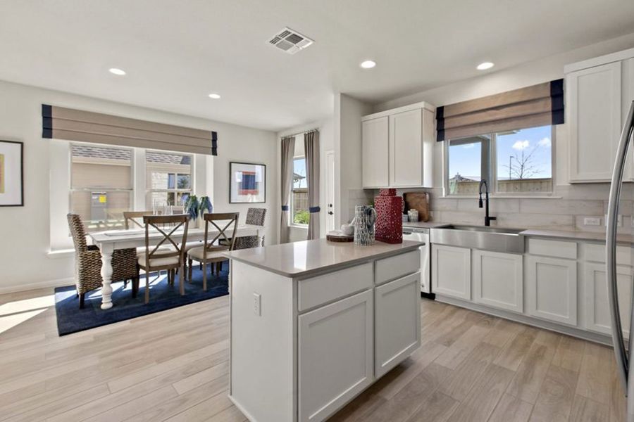 Furnished interior in a model home at Crosswinds in Kyle (Image 11). Furnished interior in a model home at Crosswinds in Kyle (Image 11).