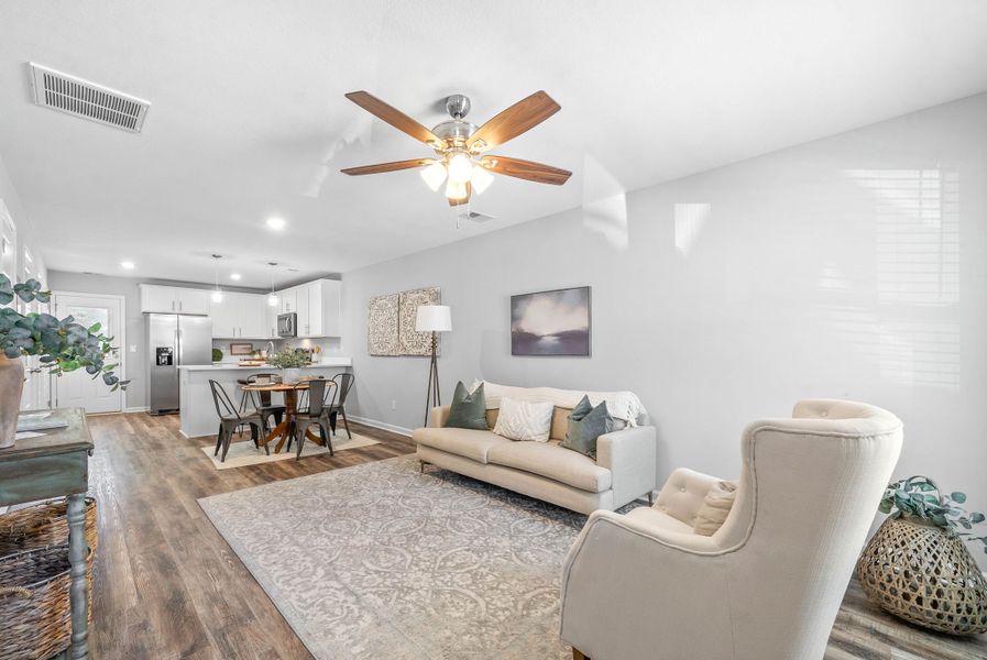 Furnished interior in a model home at Lexington Place Townhomes in Clarksville (Image 11). Furnished interior in a model home at Lexington Place Townhomes in Clarksville (Image 11).