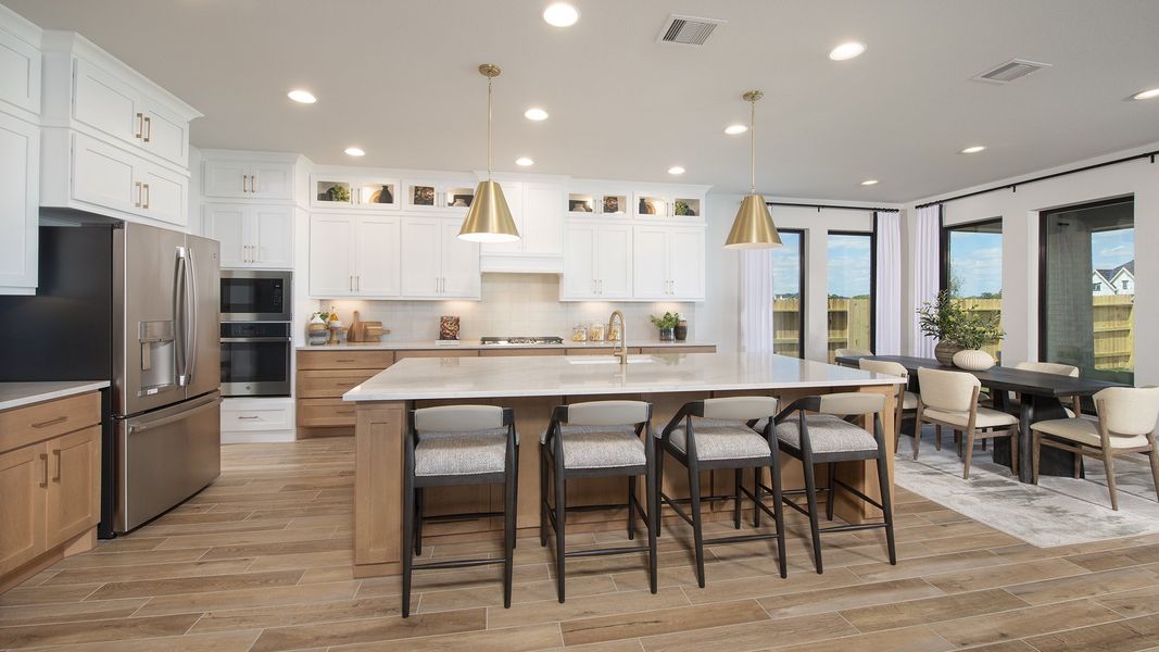 Furnished interior in a model home at Midline 55' in Houston (Image 8).