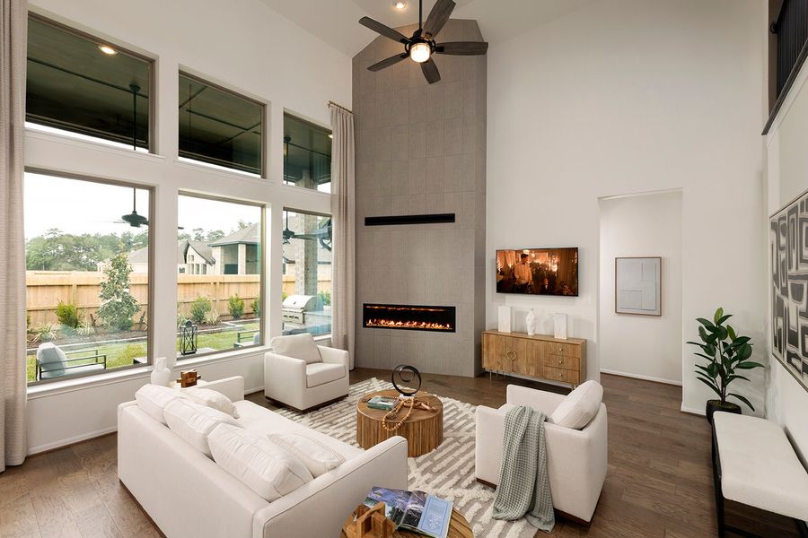 Furnished interior in a model home at The Meadows at Imperial Oaks in Conroe (Image 20).