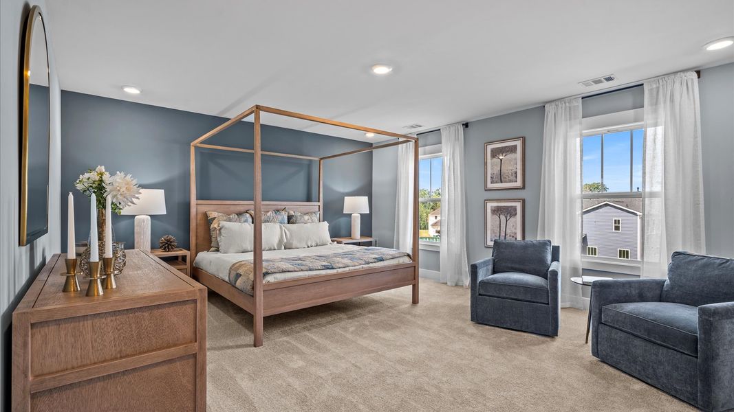 Accomplished design meets restful elegance in this exclusive primary suite by DRB Homes