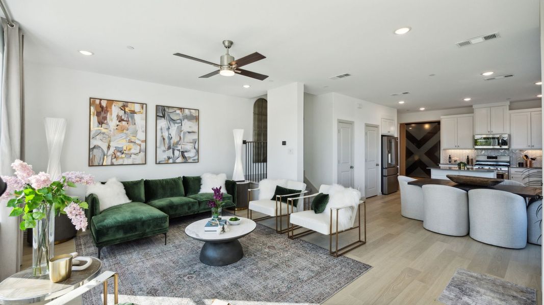 Furnished interior in a model home at City Point in North Richland Hills (Image 10).