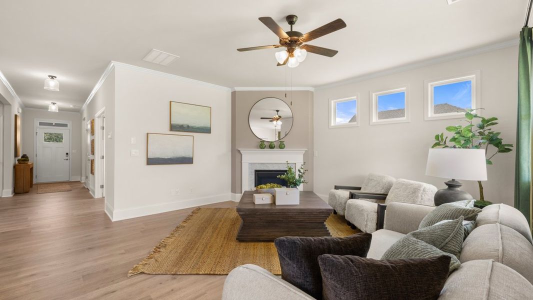 Furnished interior in a model home at Hamptons at Riverwood North in Dallas (Image 25).