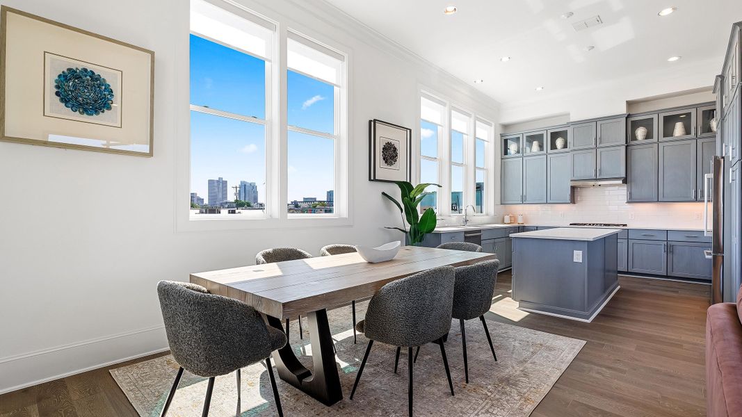 Furnished interior in a model home at Foundry Row in Dallas (Image 7).
