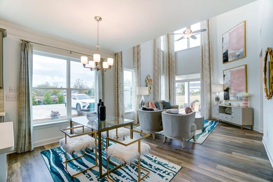 Furnished interior in a model home at Pineview Glen Townhomes in Durham (Image 4). Furnished interior in a model home at Pineview Glen Townhomes in Durham (Image 4).