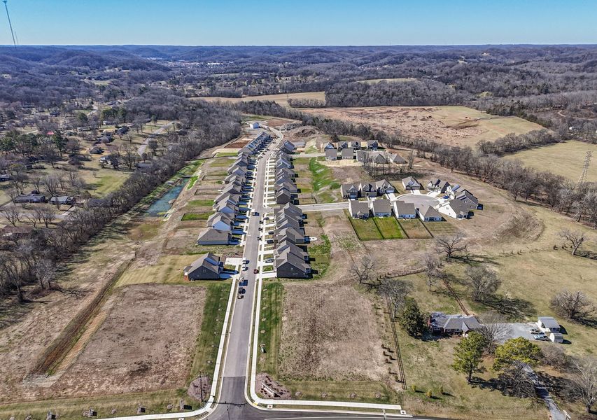 Aerial view of the Heritage Creek community in Nashville, TN, showing layout and nearby surroundings (Image 10).