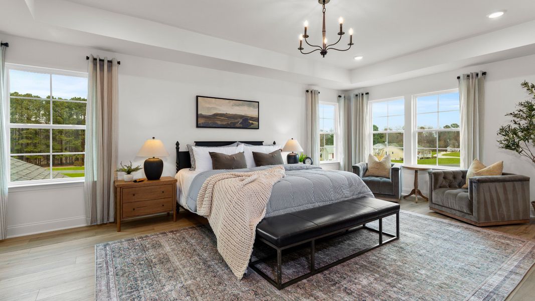 Furnished interior in a model home at Jasper's Landing in Four Oaks (Image 9).