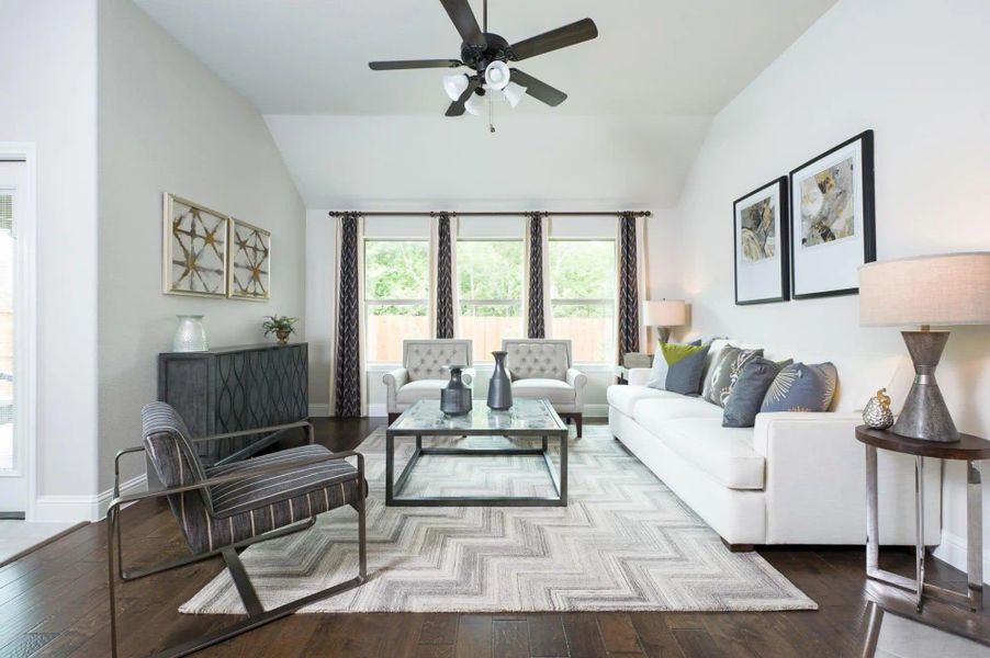 Family Room | Concept 1991 at Hunters Ridge in Crowley, TX by Landsea Homes