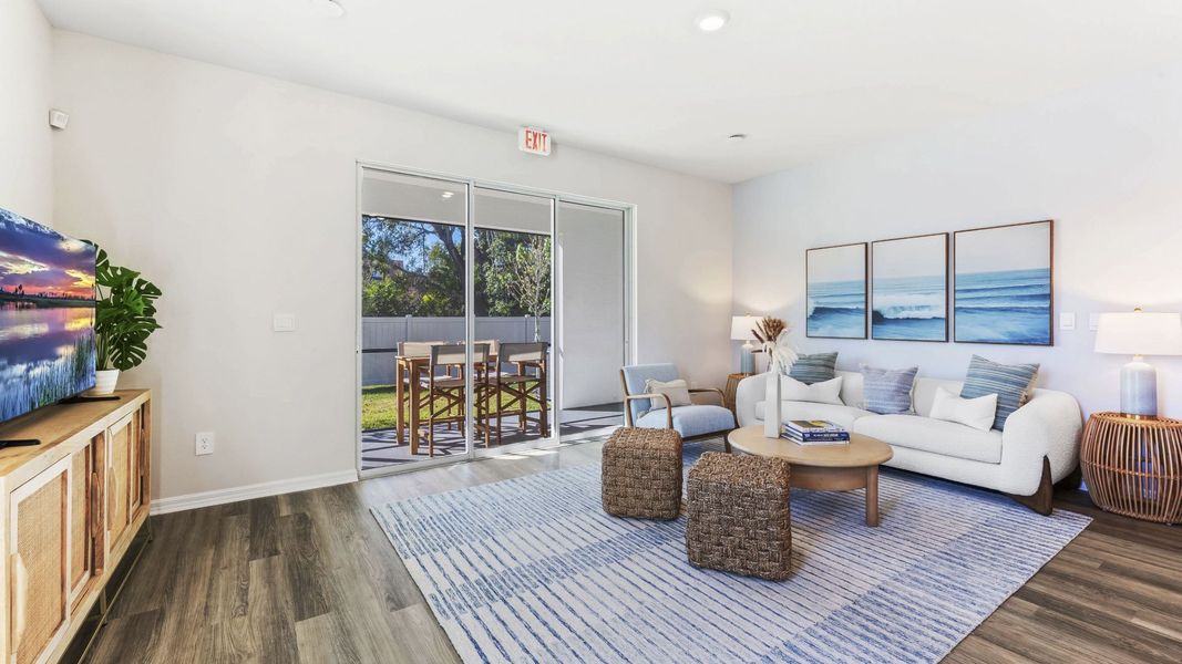 Furnished interior in a model home at The Gardens at Bay Street in Sarasota (Image 8).