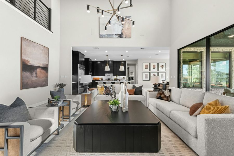 Furnished interior in a model home at Caliterra in Dripping Springs (Image 23).