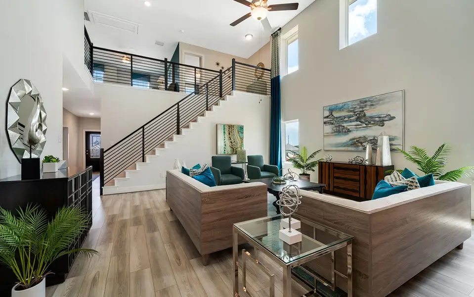 Furnished interior in a model home at Hunter's Ranch in San Antonio (Image 6).