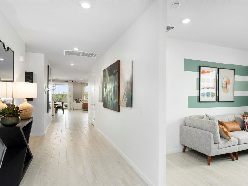 Furnished interior in a model home at Mesquite Mountain Ranch at Frontera in Surprise (Image 27).