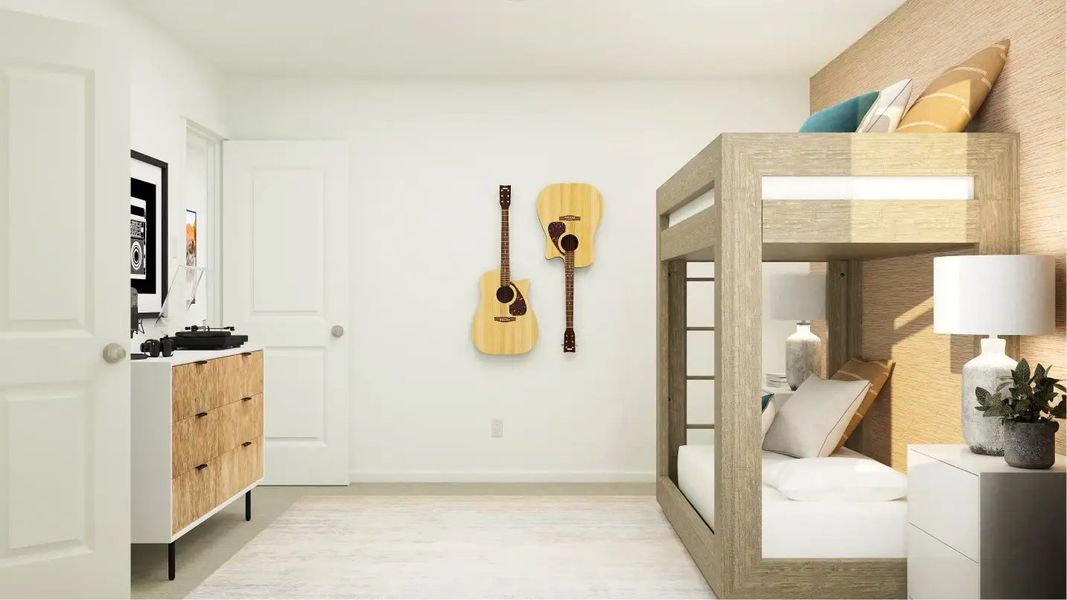 Furnished interior in a model home at Winfield Park: Cottage in Hutto (Image 9).