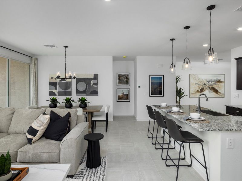 Furnished interior in a model home at Mountain View Estates Reserve Series in Buckeye (Image 4).
