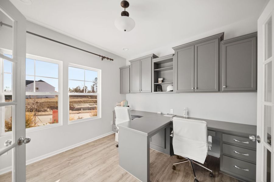 Furnished interior in a model home at Haven at Rocky River in Concord (Image 38).